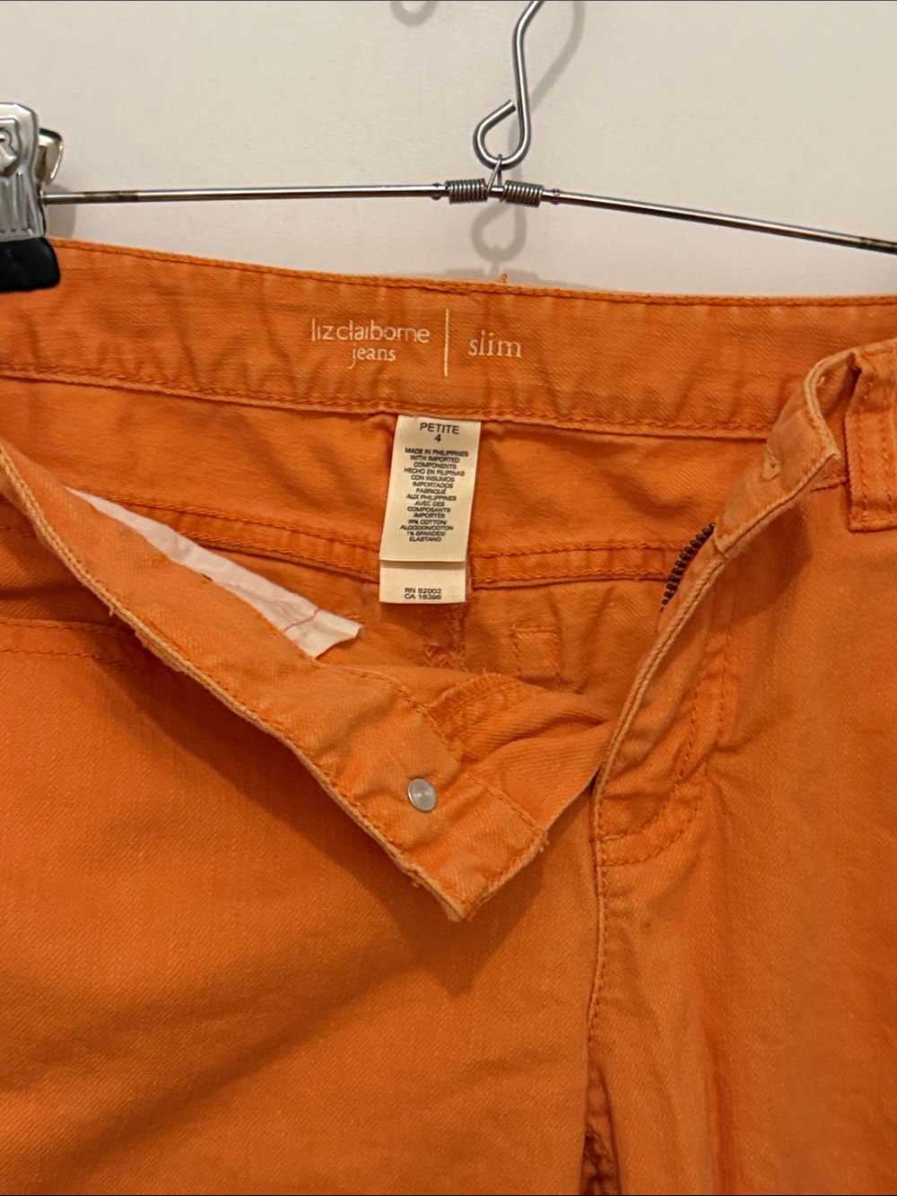 Liz Claiborne Slim Petite Capris in Orange